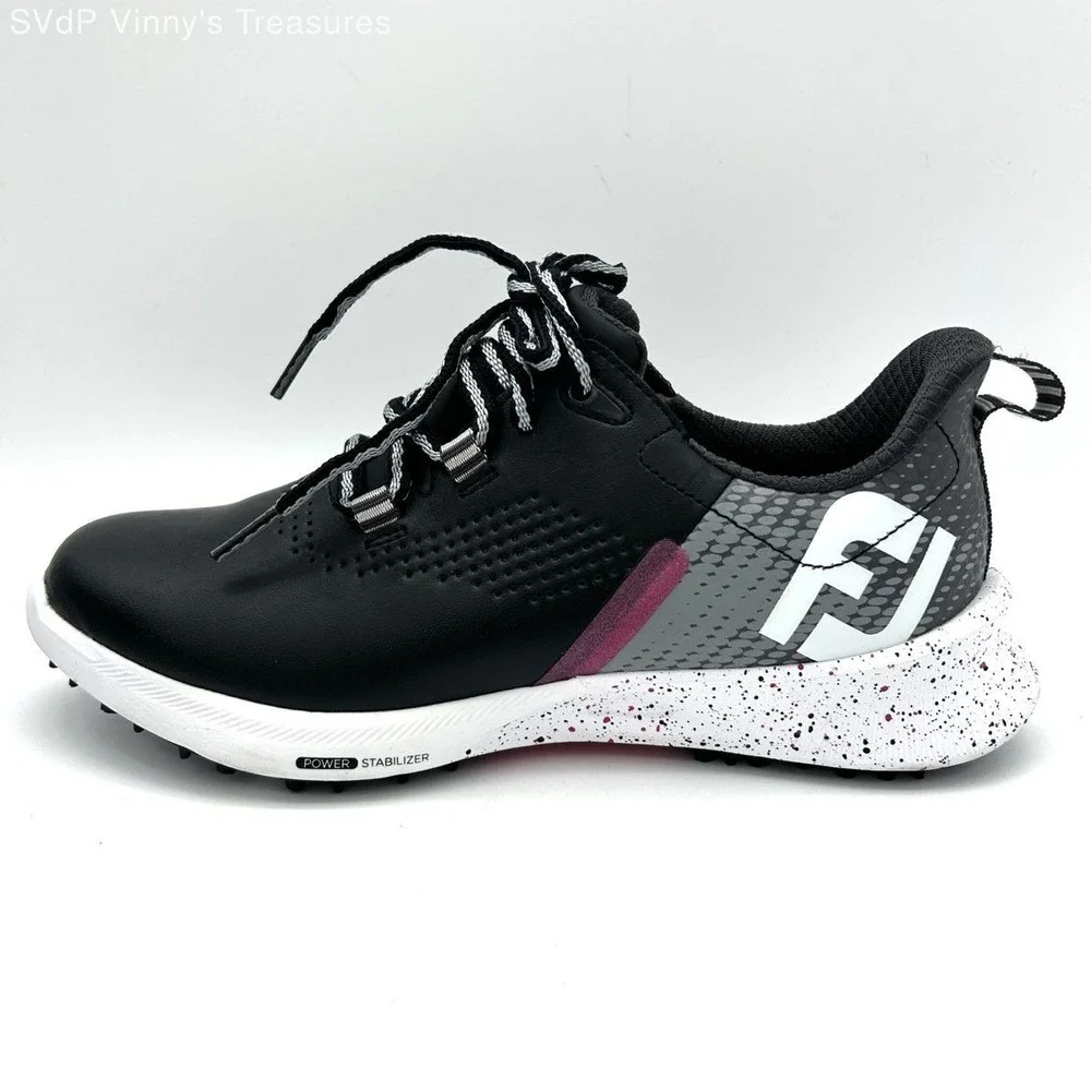 FootJoy Fuel Sport Women's Spikeless Golf Shoes Black Pink White Size 7 M